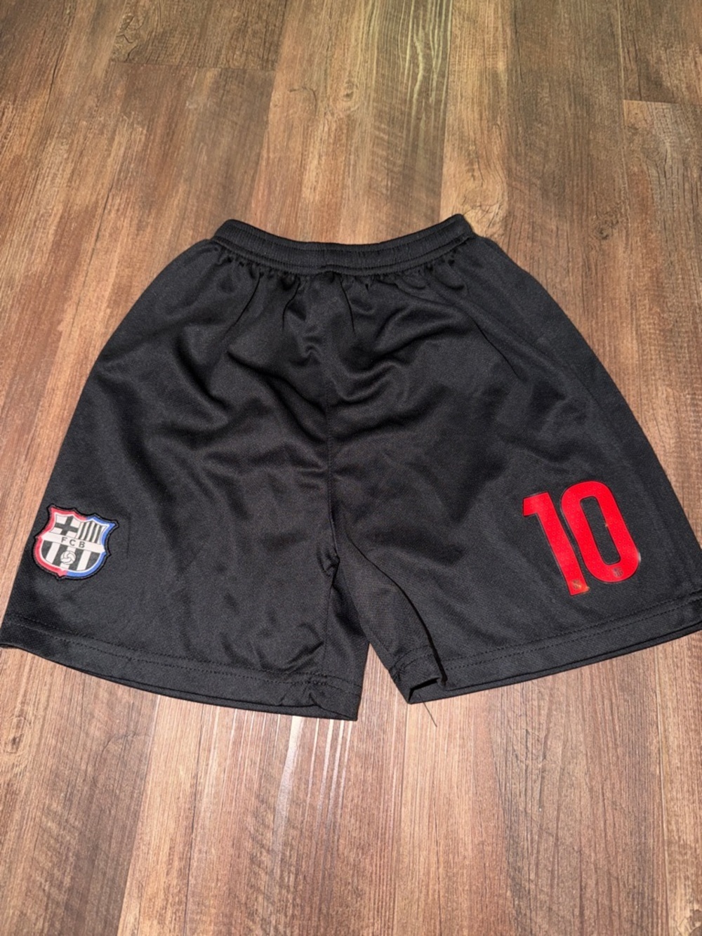 FC Barcelona Number 10 Boys Active Team Shorts size 28 see measurements